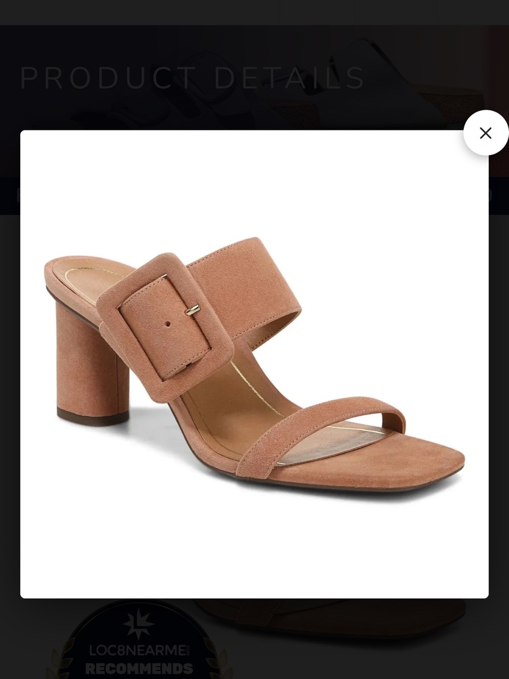 Vionic Women's Suede Brookell  Buckle Slide Sandals in Blush - Picture 8 of 15